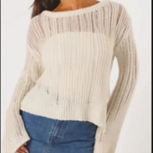 Le Lis Knit Bell Sleeve Loose Fit Sweater